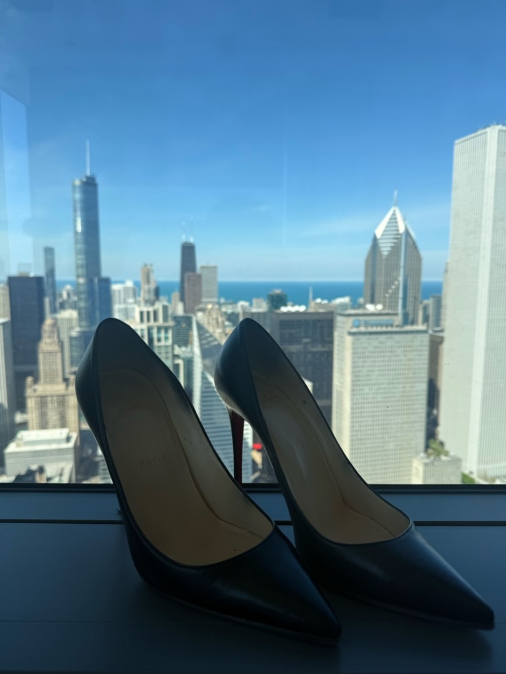 Christian Louboutin Black Pointed-Toe Leather Pumps